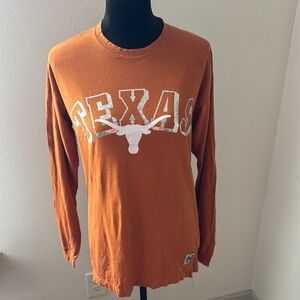 Victoria’s Secret PINK TEXAS FIGHT burned orange long sleeve tee Sz XS